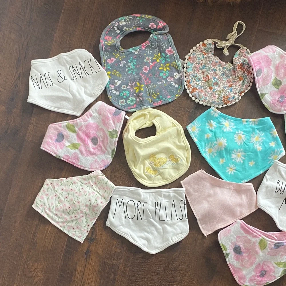 13 Cotton Floral, Rae Dunn Bibs